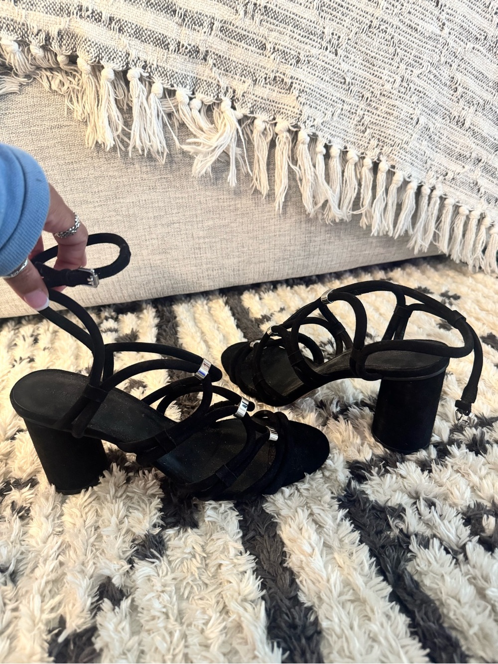 Rebecca Minkoff Apolline Suede Strappy Sandals - Picture 3 of 6